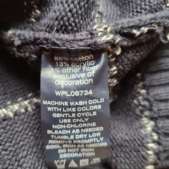 Nautica striped shawl collar blue red sweater - Picture 5 of 5